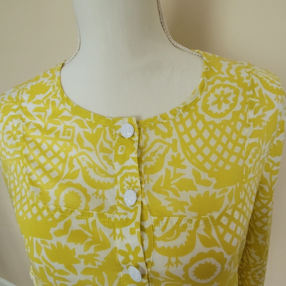 Tory Burch Yellow and White Print Tunic - Picture 7 of 9